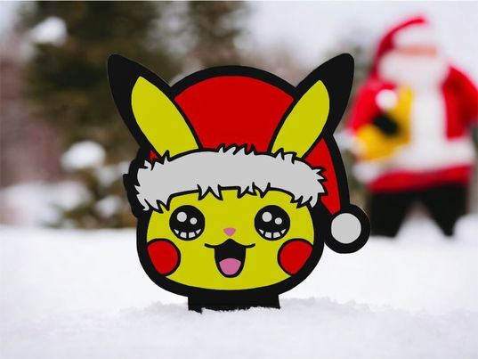 weihnachten pikachu leuchtkasten by liebe druckt kunst modelle santa weihnachtsmänner hut bommel spaß niedlich licht lichtbox pokémon abonnieren 3D print model - Mito3D