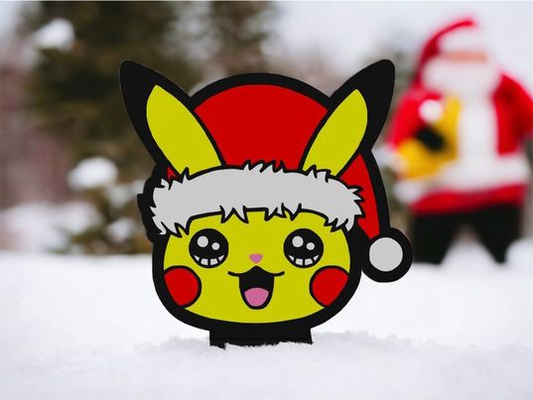 navidad pikachu caja ligera by amor huellas dactilares arte modelos papa noel santas sombrero borla divertido lindo ligero luz pokemon pokemonbebé 3d print model - Mito3D