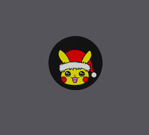 natale pikachu 94mm sottobicchiere by amore stampe arte modelli santa cappello pokemon pokemonbaby carina bevanda cerchio divertimento 3D print model - Mito3D