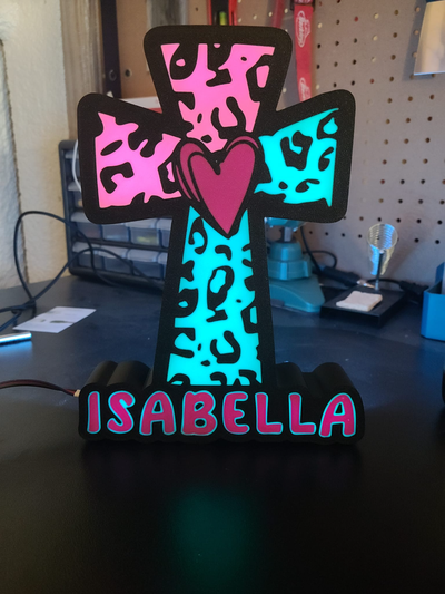 isabella kreuz leuchtkasten by britisch druckt kunst zeichen logos licht box 3d print model - Mito3D