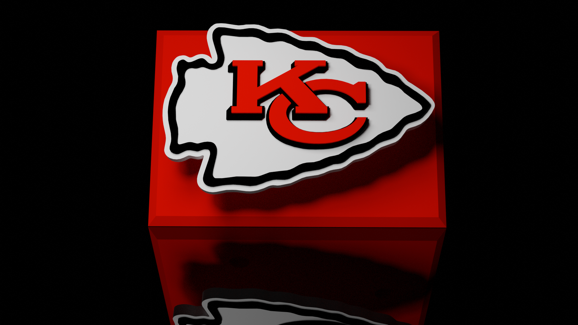 nfl kansas ville chefs flottant logo signe by conceptions hangar art panneaux logos football multi couleur 3D print model - Mito3D