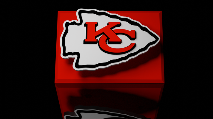 nfl kansas city chiefs floating logo sign by hangardesigns art signs & logos football multi color 3d print model - Mito3D