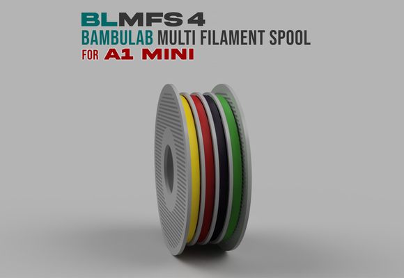 bambulab multi filament spool a1 mini- 4 filaments remixed by giuliolibrando 3d printer accessories ams multicolor hueforge sample adapter a1mini mini 3d print model - Mito3D