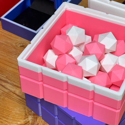 box by plastik benutzerbild haushalt dekor deckel lager behälter würfel spiel spiele zeichen token 3d print model - Mito3D