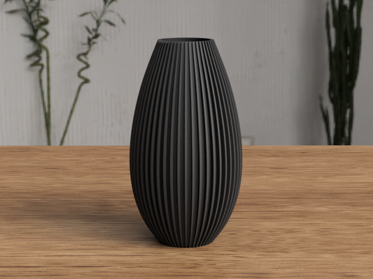 modern vase ribbed by sabredesign household decor design pattern decoration deco 3d print model - Mito3D