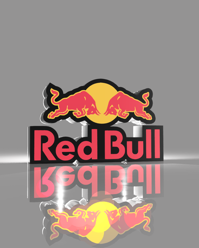 rot stier led lampe by geld 3d kunst modelle red bull getränk 3d print model - Mito3D