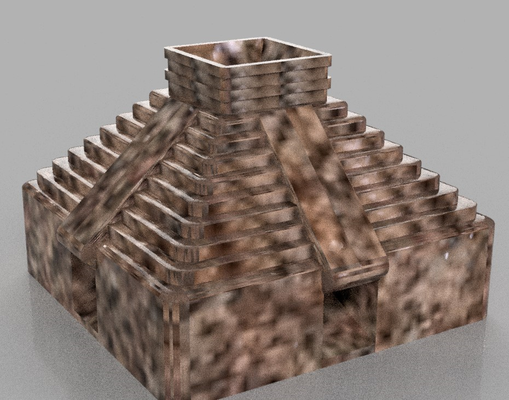 maya pirámide torre remezclado by willgears7 juguetes juegos escultura dnd dndprop nerd 3d print model - Mito3D