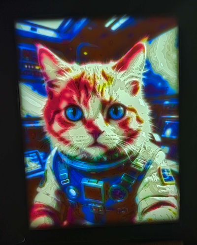 2d taş ocağı uzay kedisi bambu laboratuar çerçeve by statusd112 sanat kedi uzay görüntüle durum kılıf sanat eseri cmyk 3d print model - Mito3D