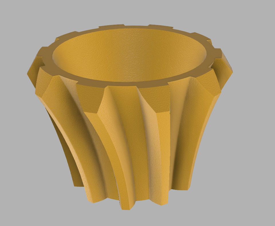 helical gear vase by pex 3d household garden plant 3D print model - Mito3D