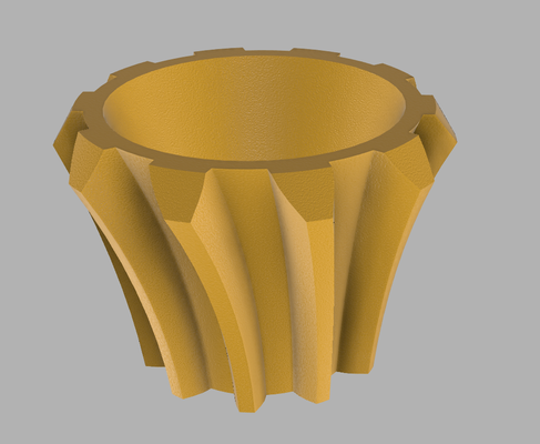 helical gear vase by pex 3d household garden plant 3d print model - Mito3D