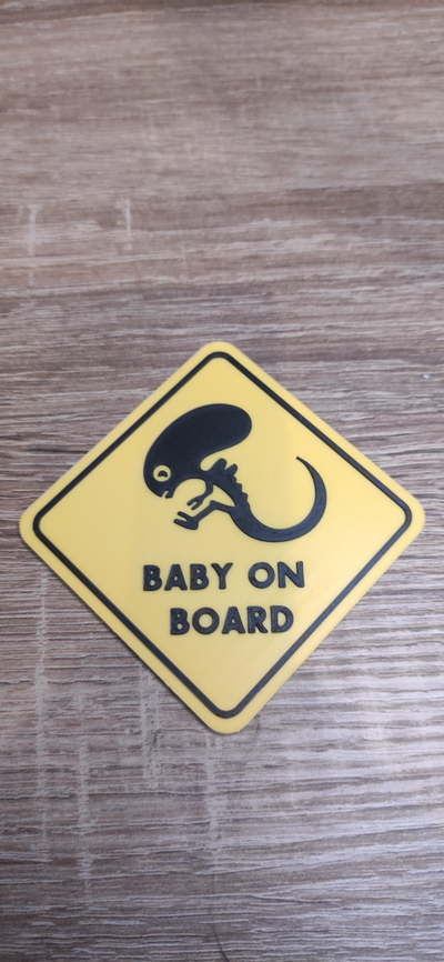 bébé planche signe extraterrestre by carlson art 2d avertissement voiture accessoir 3d print model - Mito3D