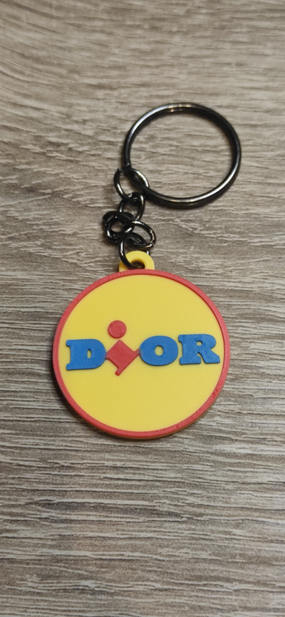 parody dior by carlson art 2d key accessory keychain keyrings fun 4fun 3d print model - Mito3D