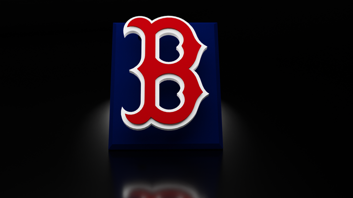 mlb bostón rojo sox flotante logo sign b by diseños hangar arte señales logos béisbol firmar multi color 3d print model - Mito3D