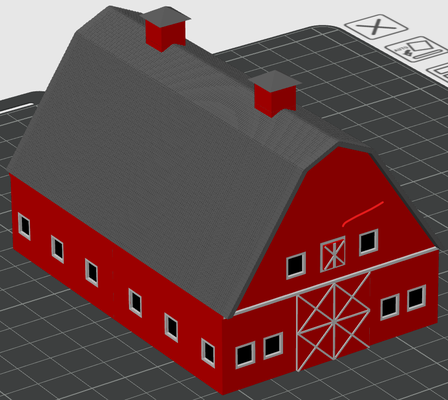 red gambrel barn by calebhoopes miniatures architecture toy animal 3d print model - Mito3D