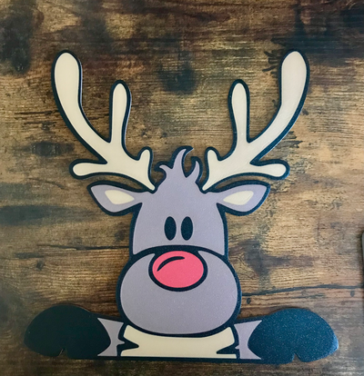 christmas peek reindeer by slowpoke's workshop household decor decorations santa rudolph winter deccoration multi color 3d print model - Mito3D