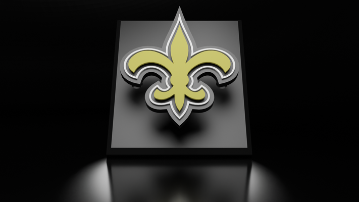 nfl orleans saints floating logo sign by hangardesigns art signs & logos football sports multicolor 3d print model - Mito3D