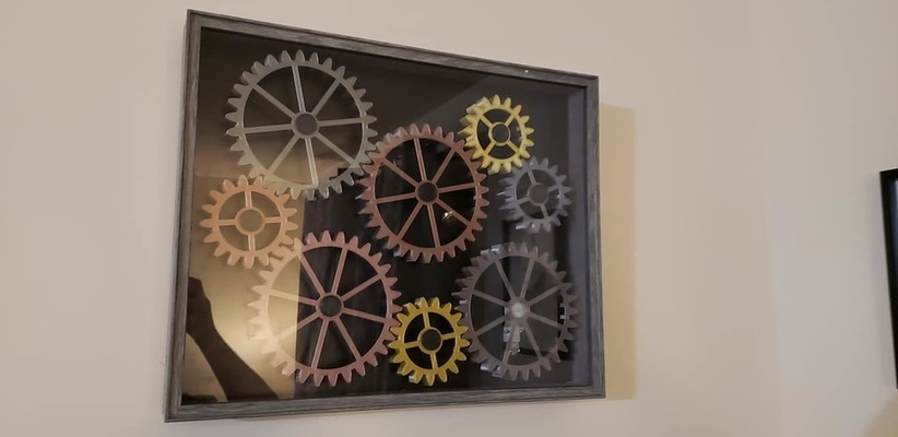 wall gears v21 by spekerdude art sculptures animated kineticart kineticscuplture wallart 3d print model - Mito3D