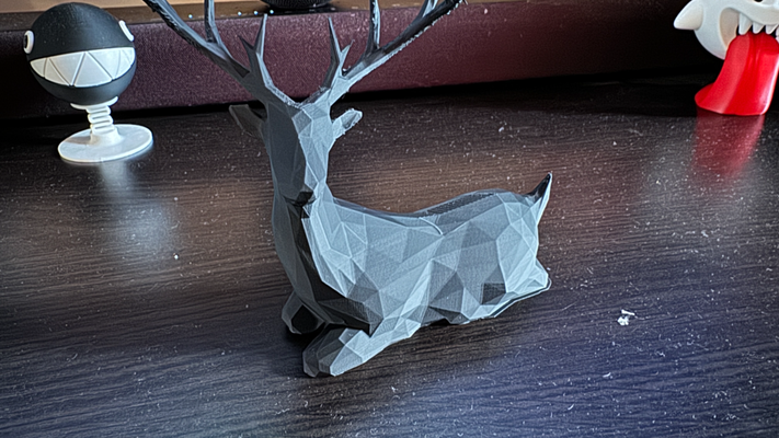 laying dear lowpoly remix remixed by foxmckraut household festivities deer christmas poly 3d print model - Mito3D