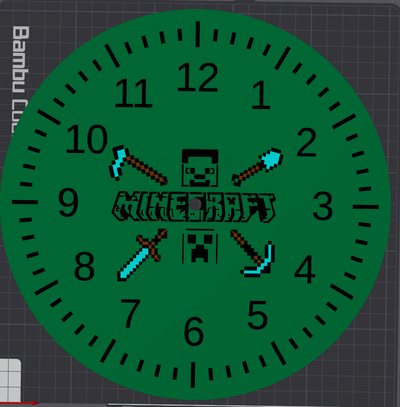 minecraft clock by gt3d art models 3d print model - Mito3D