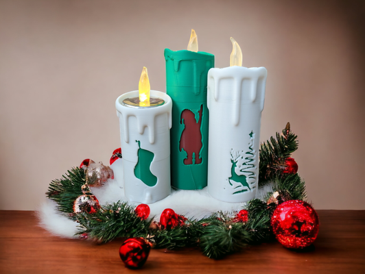 noams christmas candle set 1 by cruse2382 household decor xmas deer santa tree 3d print model - Mito3D