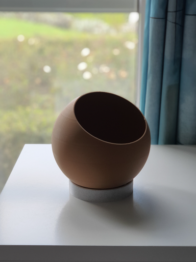 sferica fiore pentola by olivier v domestico arredamento vaso fiori marmo ceramica porta giardino 3d print model - Mito3D