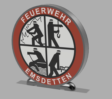 feuerwehr lampe led by abonnieren kunst zeichen logos logo feuer 3d print model - Mito3D