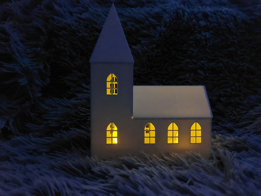 kilise by hroshiprint ev halkı dekor noel bina ışık 3d print model - Mito3D