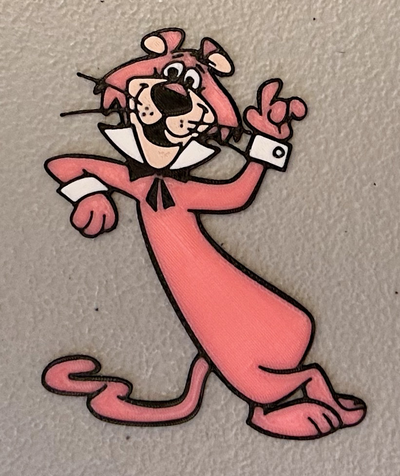 multicolore snagglepuss aimant by ouah art 2d hanna barbara 3d print model - Mito3D