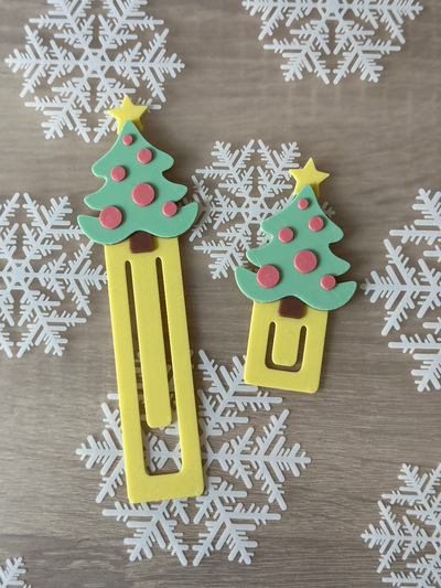 christmas tree bookmark paperclip by neopyx3d hobby & diy winter book paper 3d print model - Mito3D