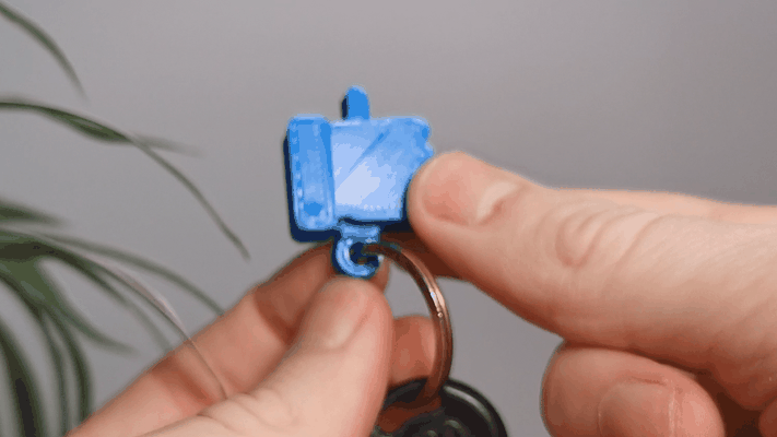 mini pulgar up llavero by tomodesigns arte modelos pequeña mano regalo impresión fácil 3d print model - Mito3D