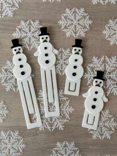 christmas sir snowman bookmark paperclip by neopyx3d hobby & diy winter book paper 3d print model - Mito3D