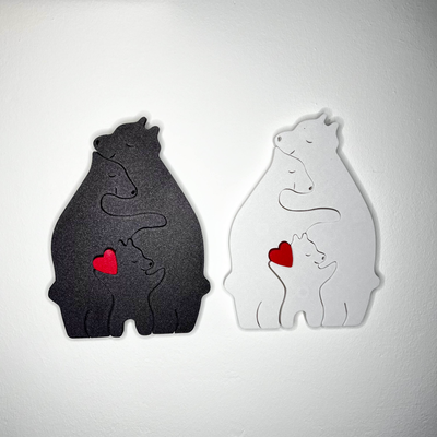 bear family puzzle - home wall decor by covic 3d household homedecor art covic3d 3d print model - Mito3D