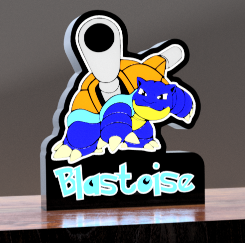 blastoise pokemon guidato lightbox by mfdesigns3d arte segni loghi luce scatola 3D print model - Mito3D