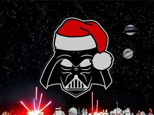 darth christmas - lightbox by love prints art models vader anakin anakinskywalker star wars starwars santa santahat 3d print model - Mito3D