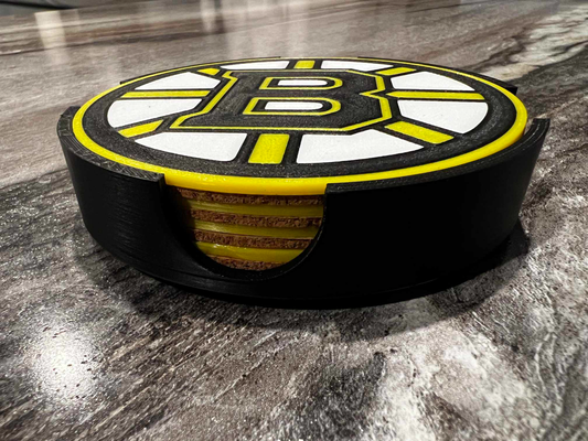 boston bruins bardak altlığı ayarlamak by yeni bulunmuş baskılar ev halkı dekor hokey nhl spor dalları koster seti 3d print model - Mito3D