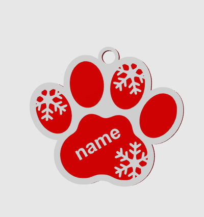 paw ornament by websters creations household decor dog christmas 3d print model - Mito3D