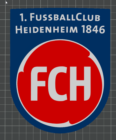 1 fc heidenheim logotipo ams pronto by ben passatempo faça esporte ar livre bundesliga futebol multicor 3d print model - Mito3D