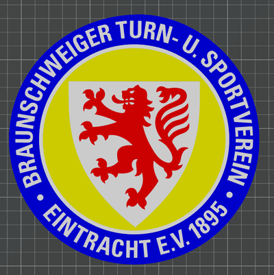 eintracht braunschweig logo - ams ready by ben hobby & diy sport outdoors bundesliga fussball multicolour absteiger 3d print model - Mito3D
