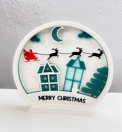 alegre navidad snow globo by lindjoe casa decoración nieve invierno reno papa noel 3d print model - Mito3D