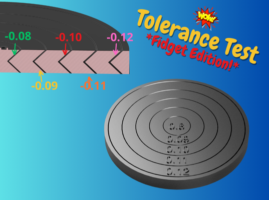 agitarse hilandero tolerancia prueba by maxaruta 3d impresora modelos fidget spinner calibración calibrar ajuste grosor rápido 3d print model - Mito3D
