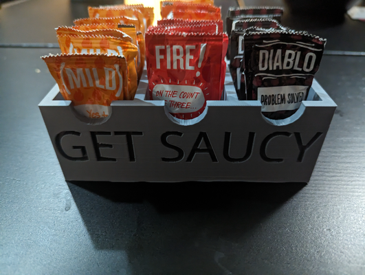 packet caddy by jester xander household house models taco bell ketchup sauce hot 3d print model - Mito3D