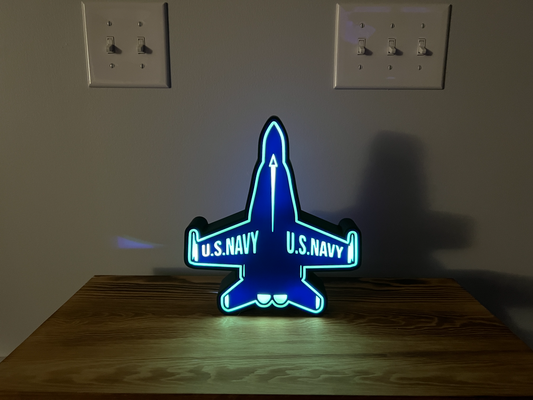 navy blue angels light box by friartuck11 art signs & logos blueangels airplane f18 hornet super superhornet airshow plane jet aircraft f-18 boeing 3d print model - Mito3D