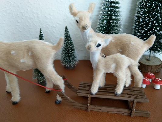 christmas series snow sleigh card flat pack by g w household festivities xmas decor x'mas reindeer flatpack runners sprues diy snap fit on cute gift giftcard 3d print model - Mito3D