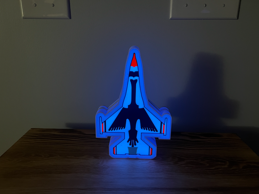 air force thunderbirds light box by friartuck11 art signs & logos airforce thunderbird thunder bird airplane f16 f-16 fightingfalcon fighting falcon airshow plane jet aircraft 3d print model - Mito3D