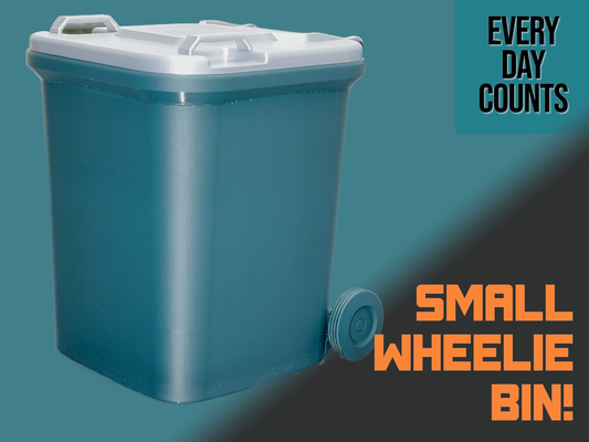 small wheelie bin - suitable a1 mini by day counts household house models trash can rubbish rubbishbin recyclebin 3d print model - Mito3D