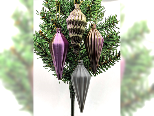 teardrop christmas tree ornaments by ken mills household festivities treeornament christamast decorations 3d print model - Mito3D
