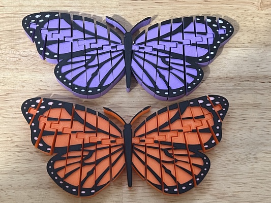 eklemli hükümdar kelebek yeniden düzenleme karıştırılmış by jargcomp minyatürler hayvanlar mafsallı katmanlar böcek haşarat 3d print model - Mito3D