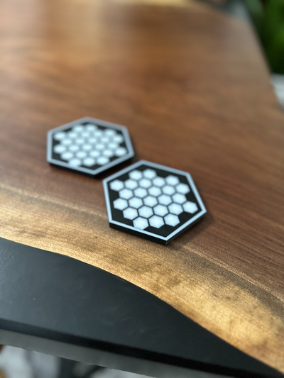 modern hexagonal coaster by jacorn01 household decor future drink black white 3d print model - Mito3D