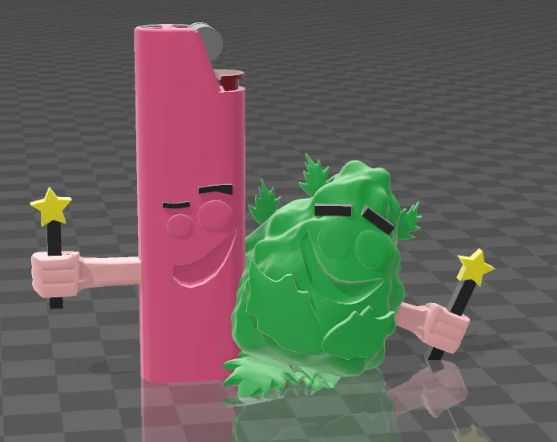 cosmo wanda by jm3dici art sculptures weed lighter bud cannabis nickelodeon pink green smoke smoking 3D print model - Mito3D