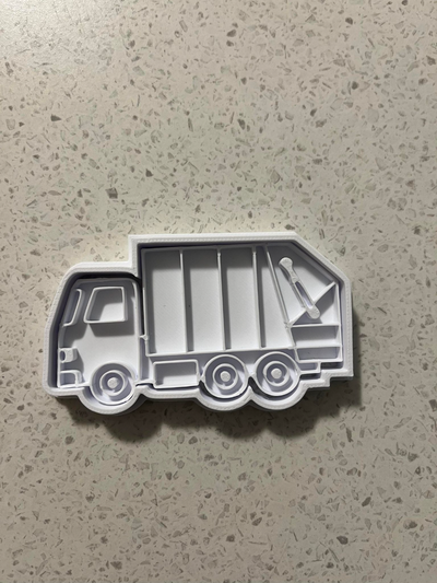 ordures camion biscuit coupeur timbre by haricot mangeant biscuits loisir diy coupeurs debosser 3d print model - Mito3D